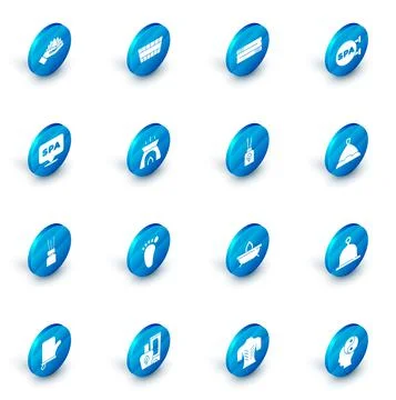 Set Sauna bucket, Towel stack, Spa salon, Aroma diffuser, candle, hat and icon Stock Illustration