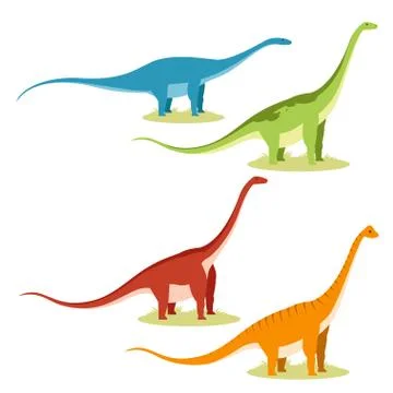 Set of sauropods Stock Illustration