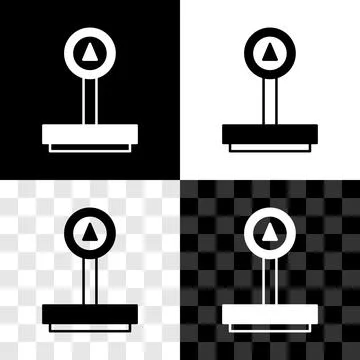Set Scale icon isolated on black and white, transparent background. Logistic and Stockillustratie