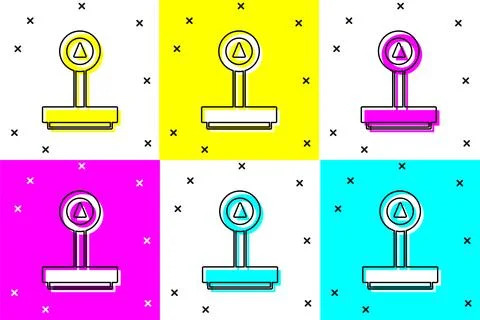 Set Scale icon isolated on color background. Logistic and delivery. Weight of 스톡 일러스트