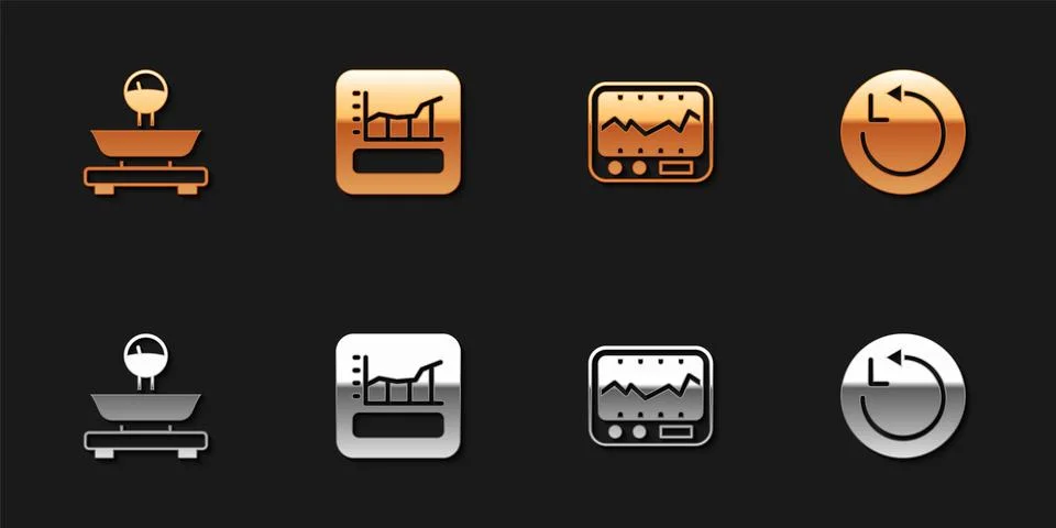 Set Scales, Graph, schedule, chart, diagram, Measuring instrument and Radius Stock Illustration