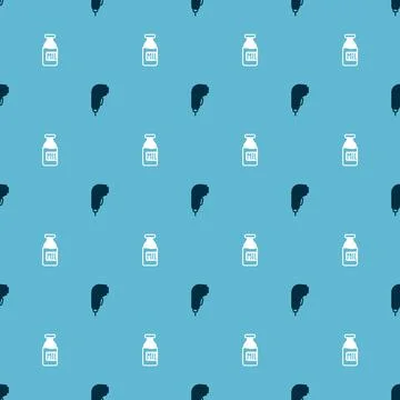 Set Scanner scanning bar code and Bottle with milk on seamless pattern. Vector 스톡 일러스트