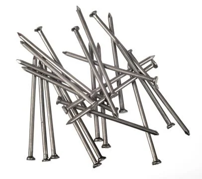 Set of scattered nails Stock Photos