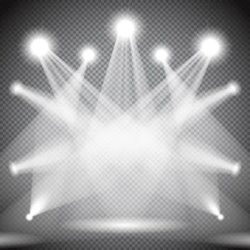 Set of scene illuminations, transparent effects. Vector Stock Illustration