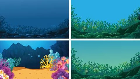 Set of scenes in nature setting Stock Illustration