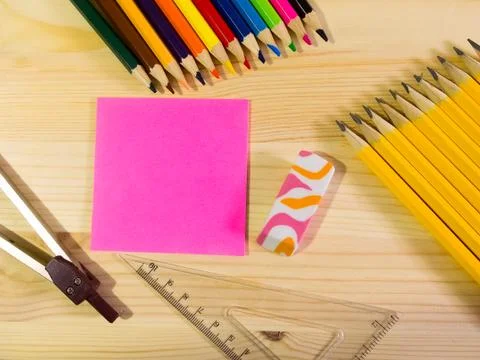 Set of school accessories Stock Photos