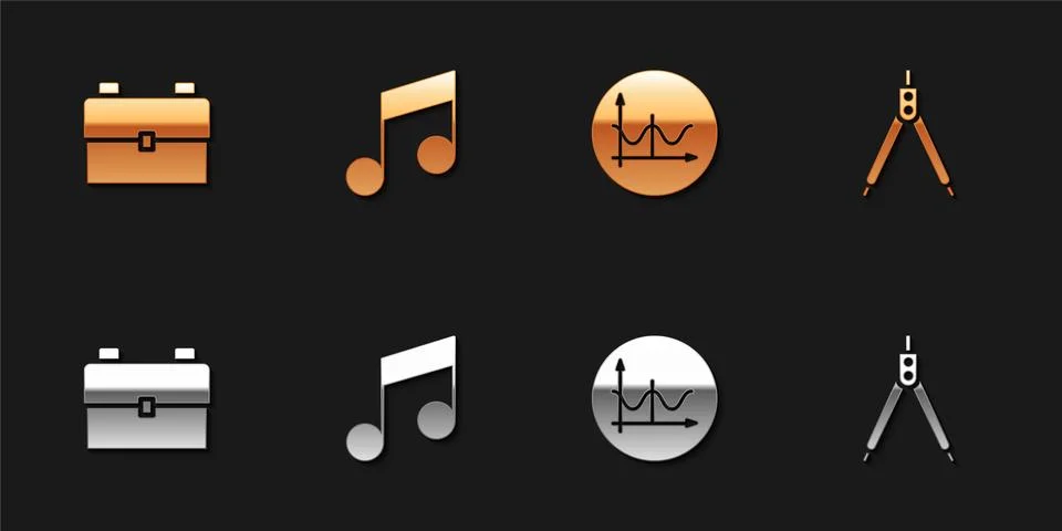 Set School backpack, Music note, tone, Graph, schedule, chart, diagram and Stock-Illustration