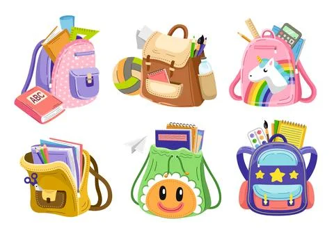 Set of school backpacks Stock-Illustration