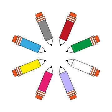 Set of the school clerical vector pencils image Stock Illustration