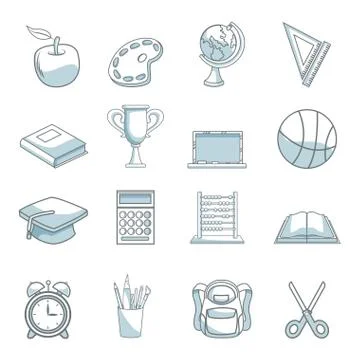 Set of school elements Stock Illustration