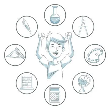 Set of school elements Stock Illustration