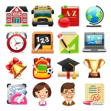 Set of School Icons Stock Illustration