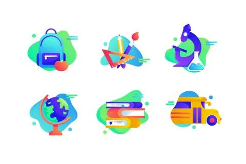 Set school icons Stock Illustration