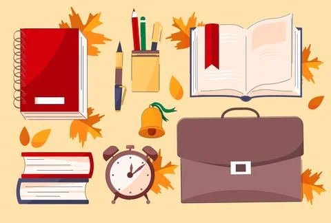 Set of school supplies Stock Illustration