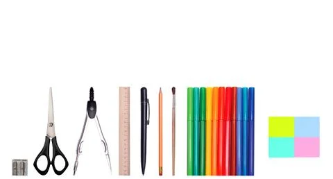 Set of school supplies Stock Photos