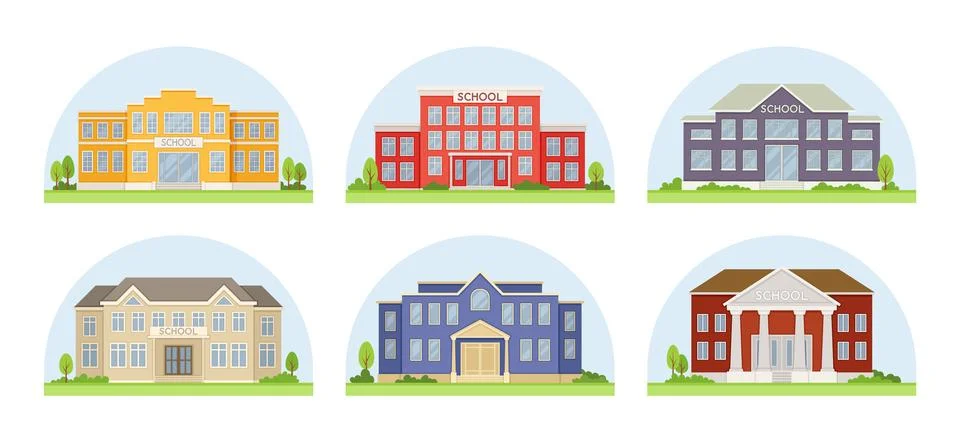 Set of schools Stock Illustration