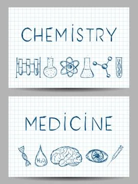Set of science banners Stock Illustration