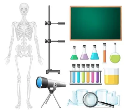 A Set of Science Classroom Element Stock Illustration