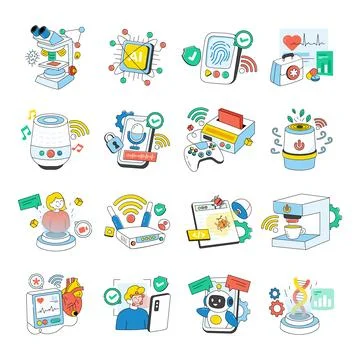 Set of Science Doodle Icons Stock Illustration