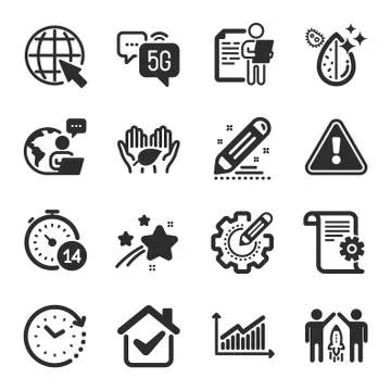 Set of Science icons, such as Time change, Quarantine, Internet symbols. Vector 스톡 일러스트