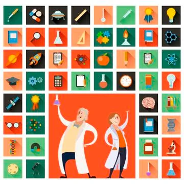 Set of sciense icons Stock Illustration