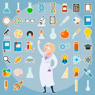 Set of sciense icons Stock Illustration