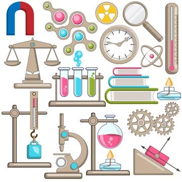 A set of scientific icons. Stock Illustration