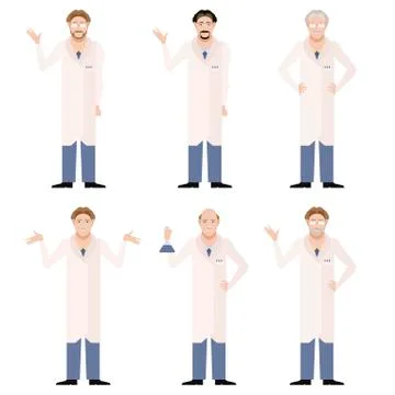 Set of Scientists Stock Illustration