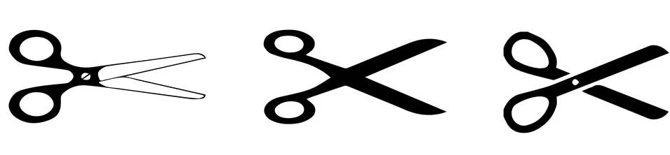 Set of scissors icon on white background Stock Illustration