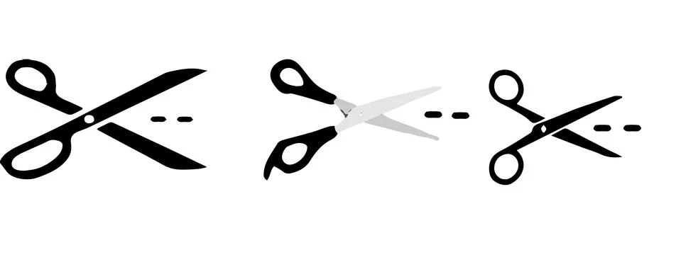 Set of scissors icon on white background Stock Illustration