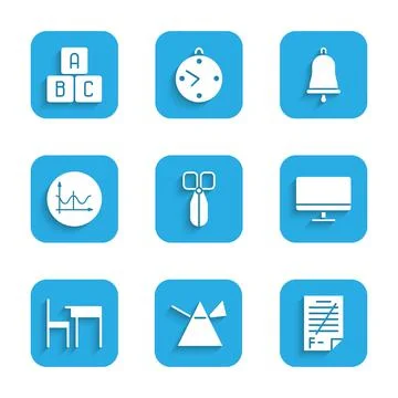 Set Scissors, Light rays in prism, Exam paper with incorrect answers, Computer Stock Illustration