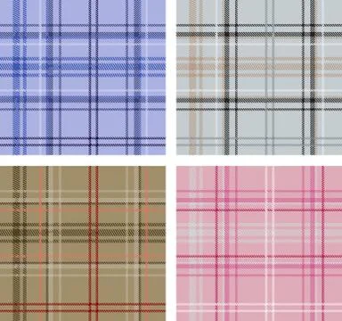 Set of Scottish plaid textures Stock Illustration