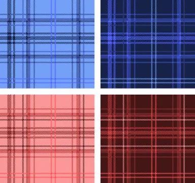 Set of Scottish plaid textures Stock Illustration
