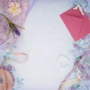 Set of scrapbooking materials Stock Photos