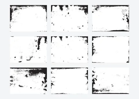Set of Scratched Gritty Grunge Background Texture Vector. Dust Overlay Distress Stock Illustration