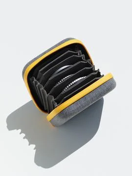 Set of screw-on photographic variable ND filters, neutral density filter in case Stock Photos