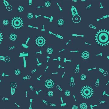 Set Screwdriver, Angle grinder, Hammer and Circular saw blade on seamless イラスト素材