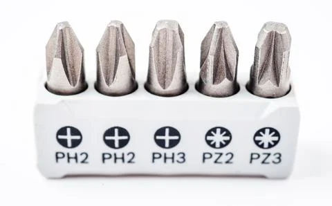 A set of screwdriver bits Foto stock