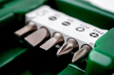 A set of screwdriver bits Stock Photos