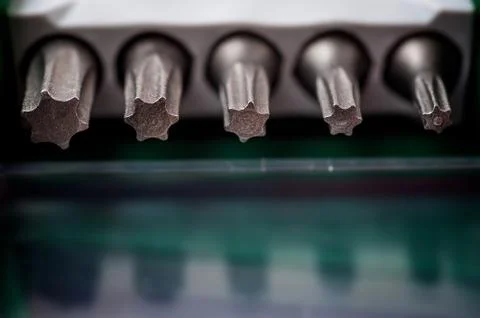 A set of screwdriver bits Stock Photos