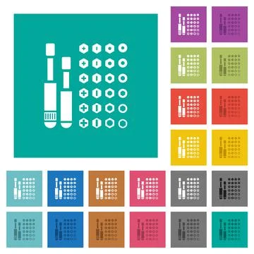 Set of screwdriver bits square flat multi colored icons Stock Illustration
