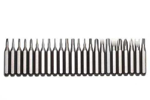 Set of screwdriver bits torx heads Stock Photos
