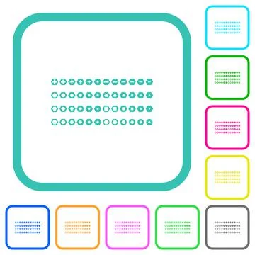 Set of screwdriver bits vivid colored flat icons Stock Illustration