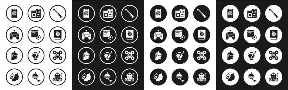 Set Screwdriver, Computer api interface, Remote control, Turn off robot from 스톡 일러스트