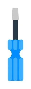 Set of screwdriver hand tool worker instruments flat cartoon vector Illustrazione stock