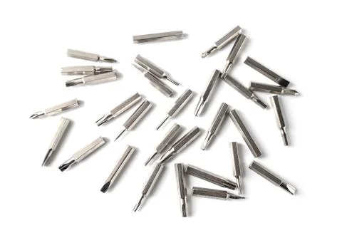 A set of screwdriver heads ,bits, for tools, close-up, selective focus, on a Stock Photos