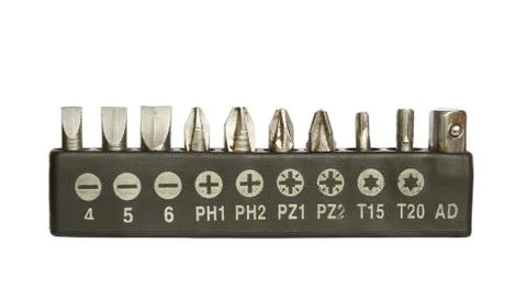 Set of screwdriver heads Stock Photos