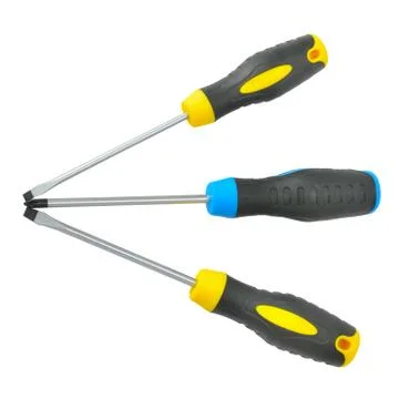 Set of screwdrivers isolated on a white background Stock Photos