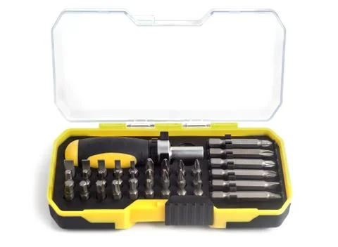 Set of screwdrivers on a white background Stock Photos