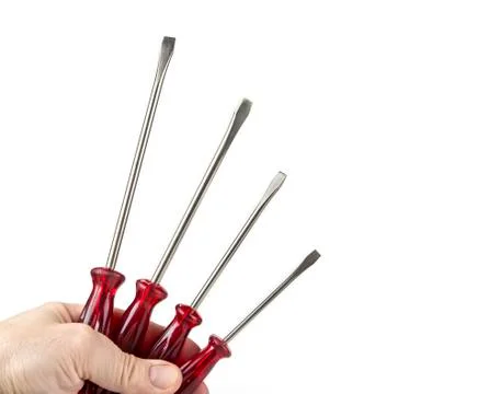 Set of screwdrivers on a white background Stock Photos